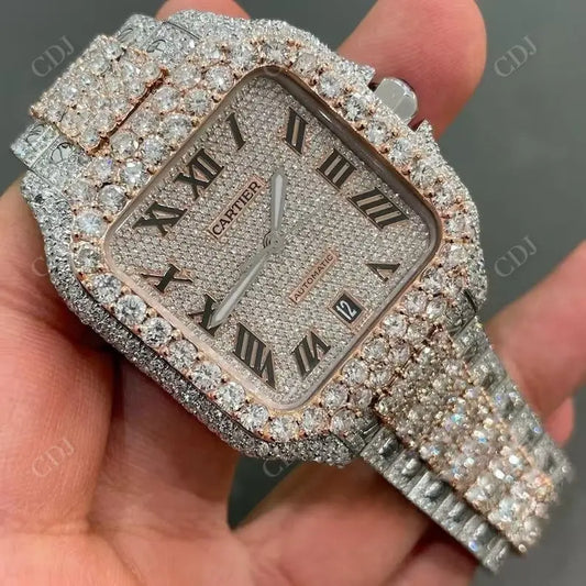 Studded Automatic Bust Down Hip hop Diamond Watch  customdiamjewel   