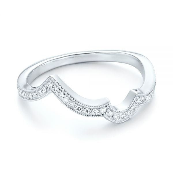 Unique Curved Moissanite Eternity Diamond Band  customdiamjewel 10KT White Gold VVS-EF