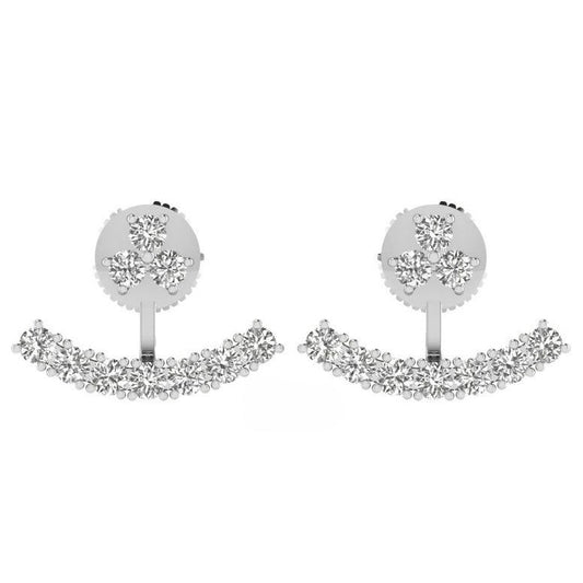 Moissanite Diamond Minimalist Unique Earrings Gift For Her  customdiamjewel Sterling Silver White Gold VVS-EF