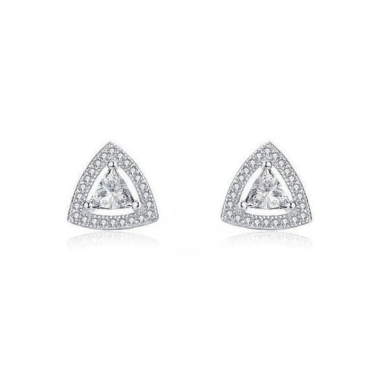 2.0CT Moissanite Triangle Diamond Earrings  customdiamjewel Sterling Silver White Gold VVS-EF