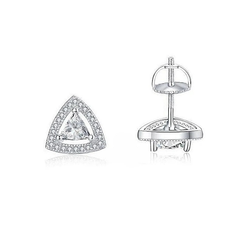 2.0CT Moissanite Triangle Diamond Earrings  customdiamjewel   