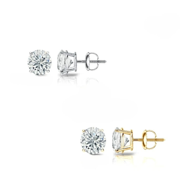 2.0CT Moissanite Solitaire Diamond Stud Earring  customdiamjewel   