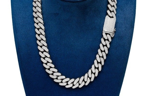 Cuban Link Chain 14K Gold Diamond Hip Hop Necklace  customdiamjewel   