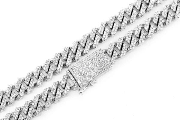 Hip Hop Iced Out Diamond Cuban Chain Necklace  customdiamjewel   