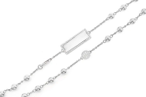 Diamond Rosary Bead Chain Women Necklace  customdiamjewel   