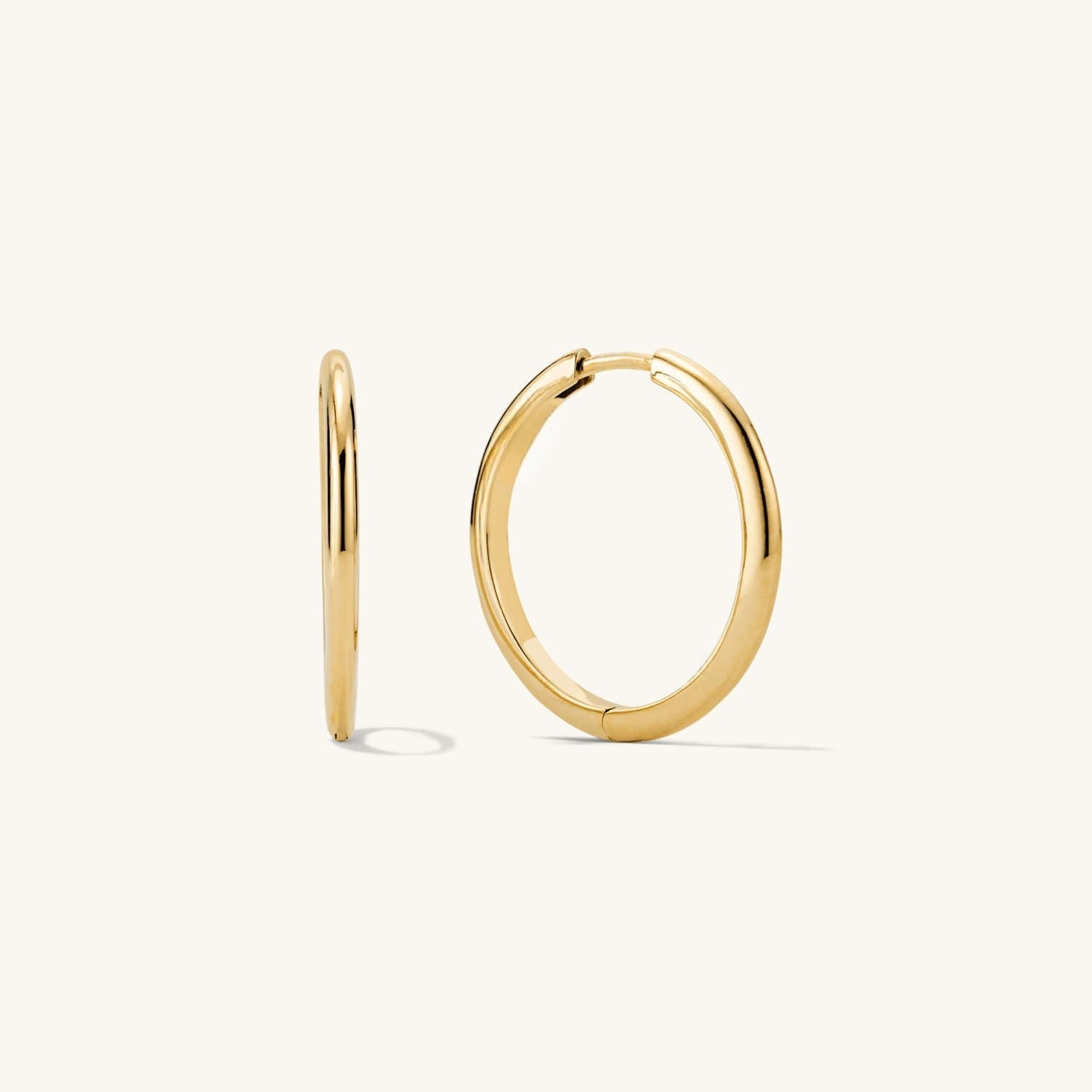 Round Shape Tube Large 14K Solid Gold Hoop Earrings  customdiamjewel 10 KT Solid Gold Yellow Gold VVS-EF