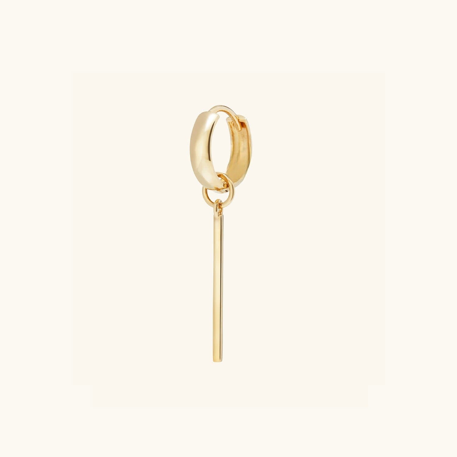 14K Gold Single Hoop Charm Daily Wear Earrings  customdiamjewel Sterling Silver Yellow Gold VVS-EF