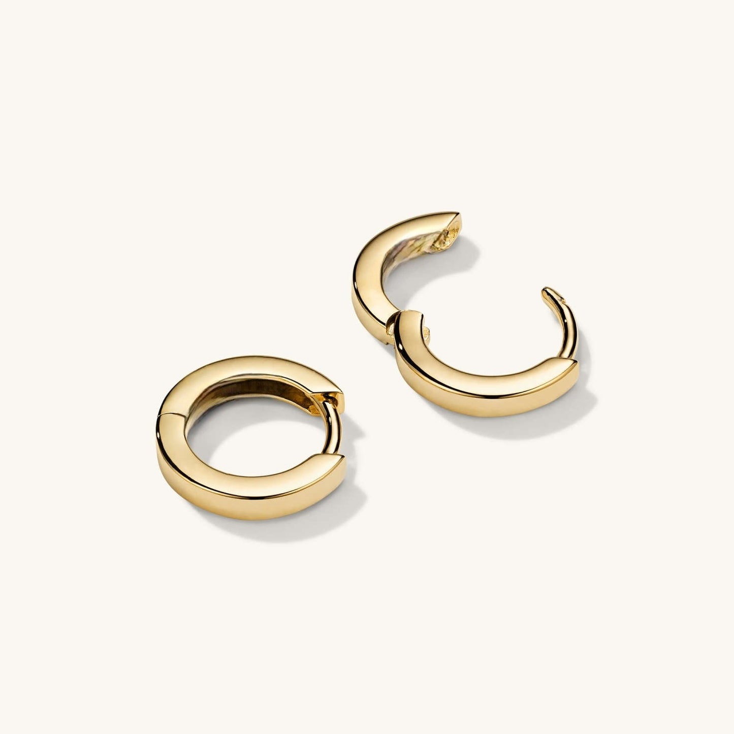 Classy Hoop Charm 14K Solid Gold Earrings  customdiamjewel   