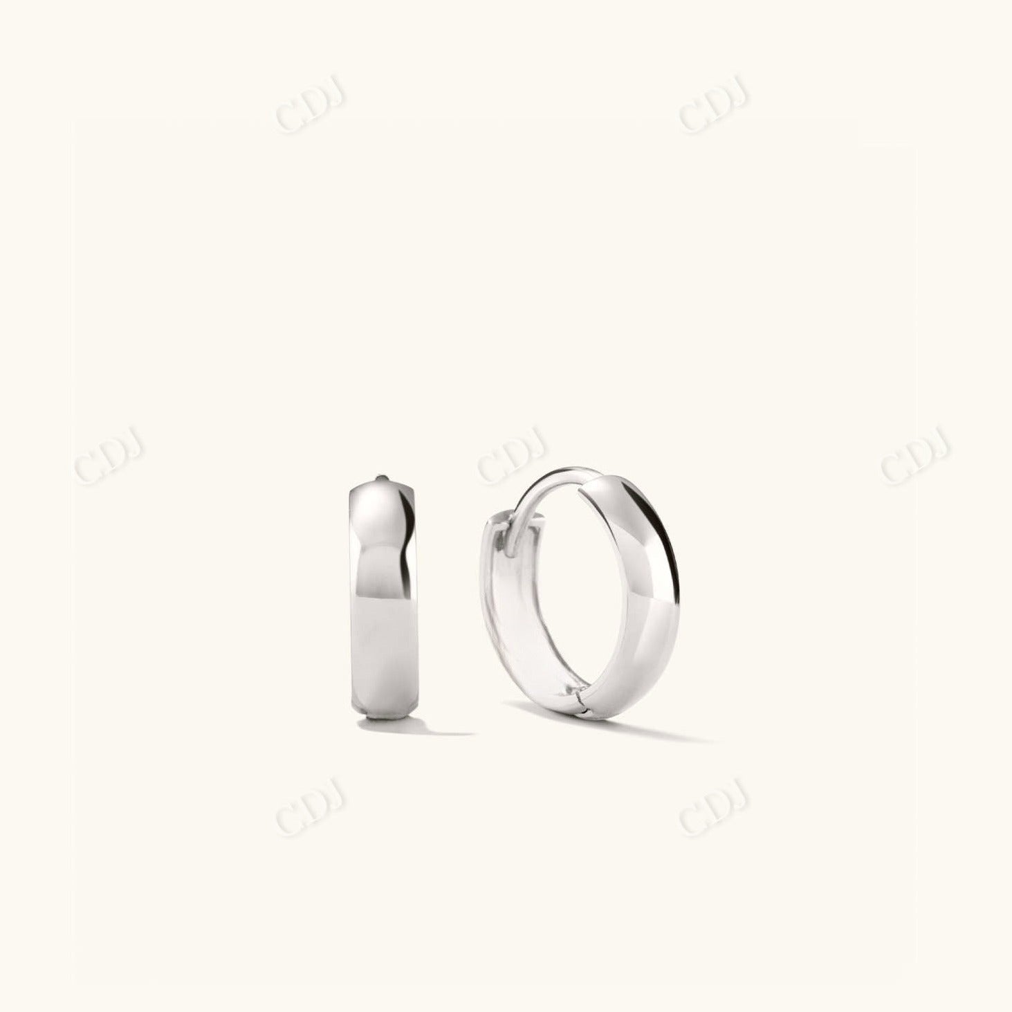 14K Yellow Gold Bold Huggee Hoops Simple Earrings  customdiamjewel Sterling Silver White Gold VVS-EF