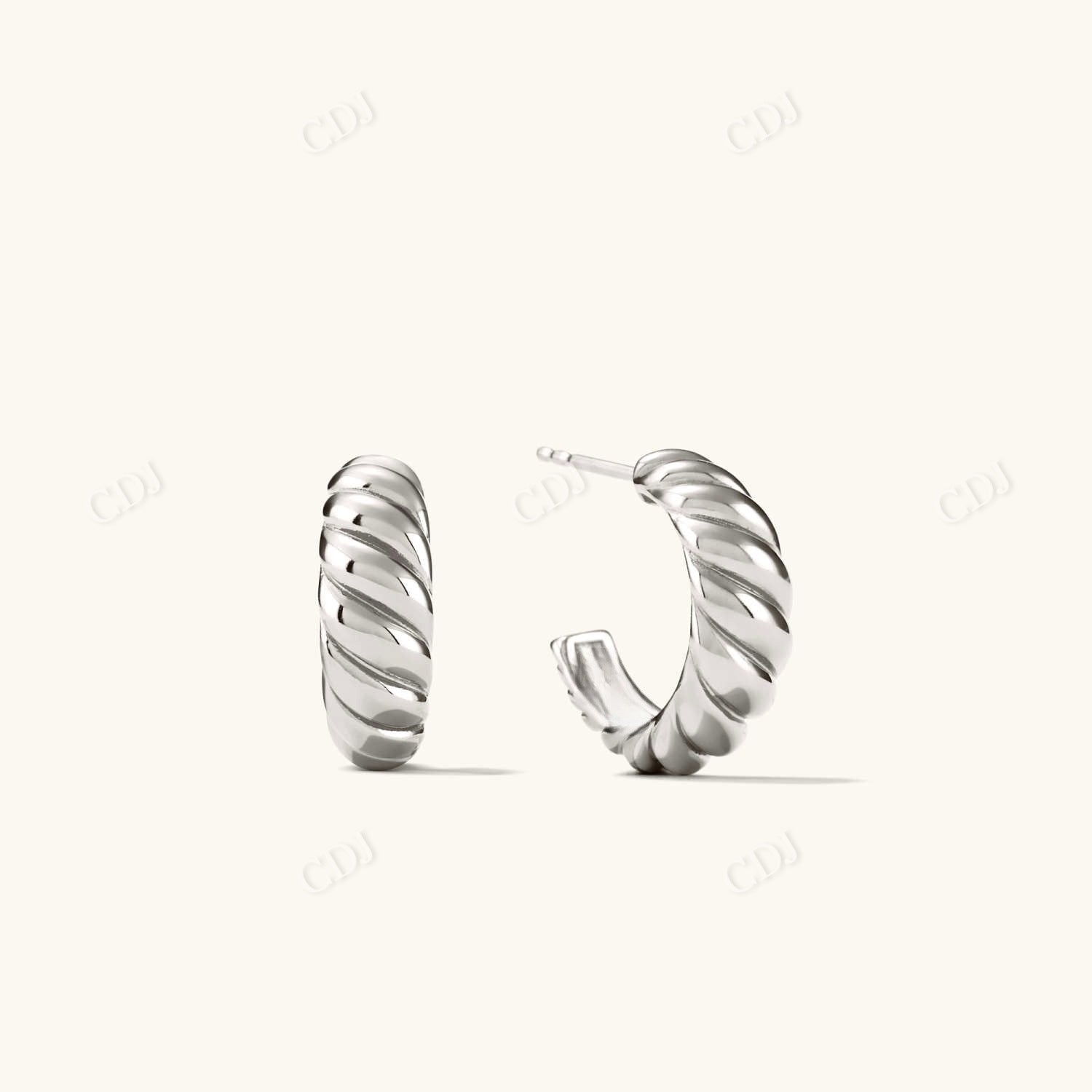 Hoops Gold Twist Earrings  customdiamjewel 10 KT Solid Gold White Gold 