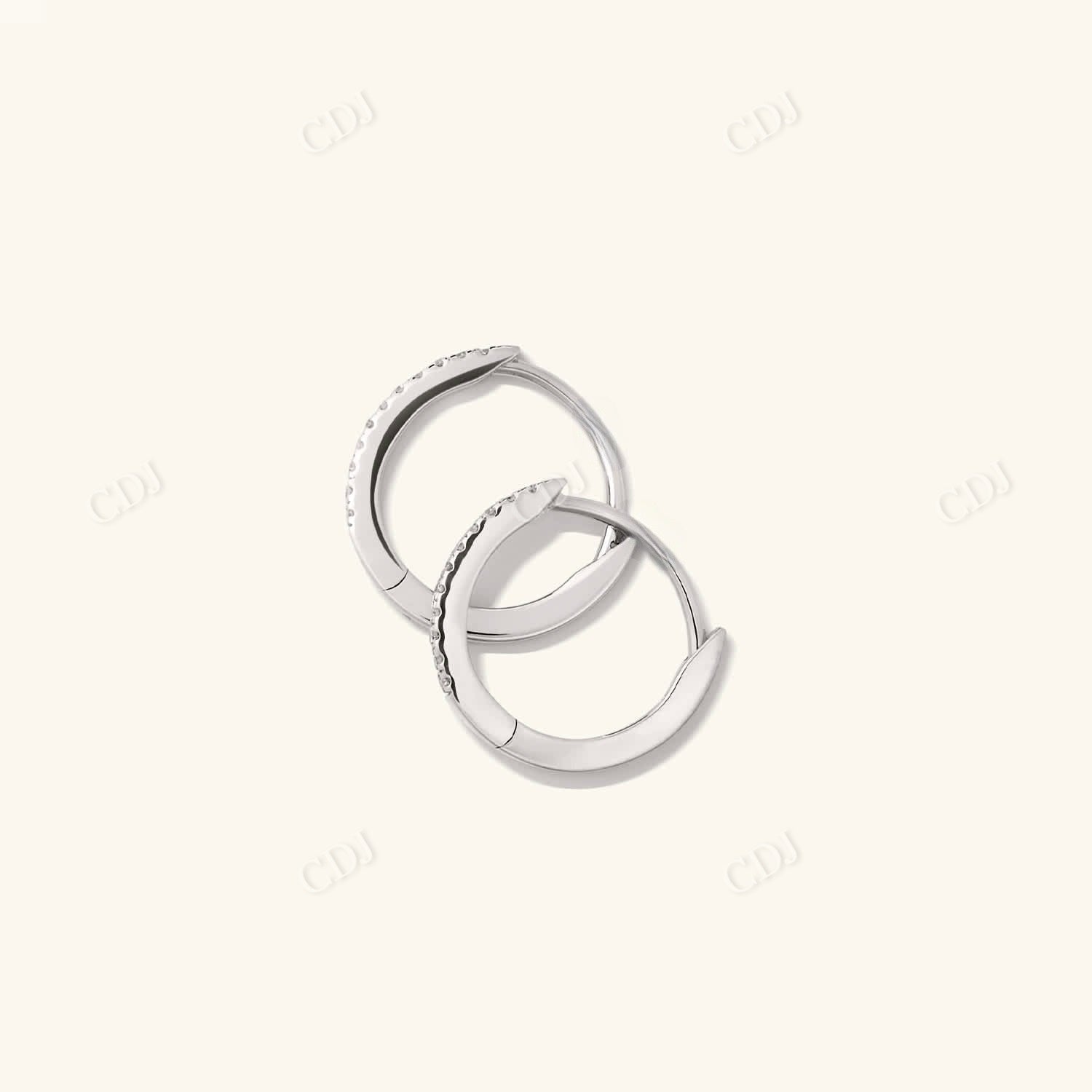 Pave Diamond Small Huggie Wedding Hoops  customdiamjewel   