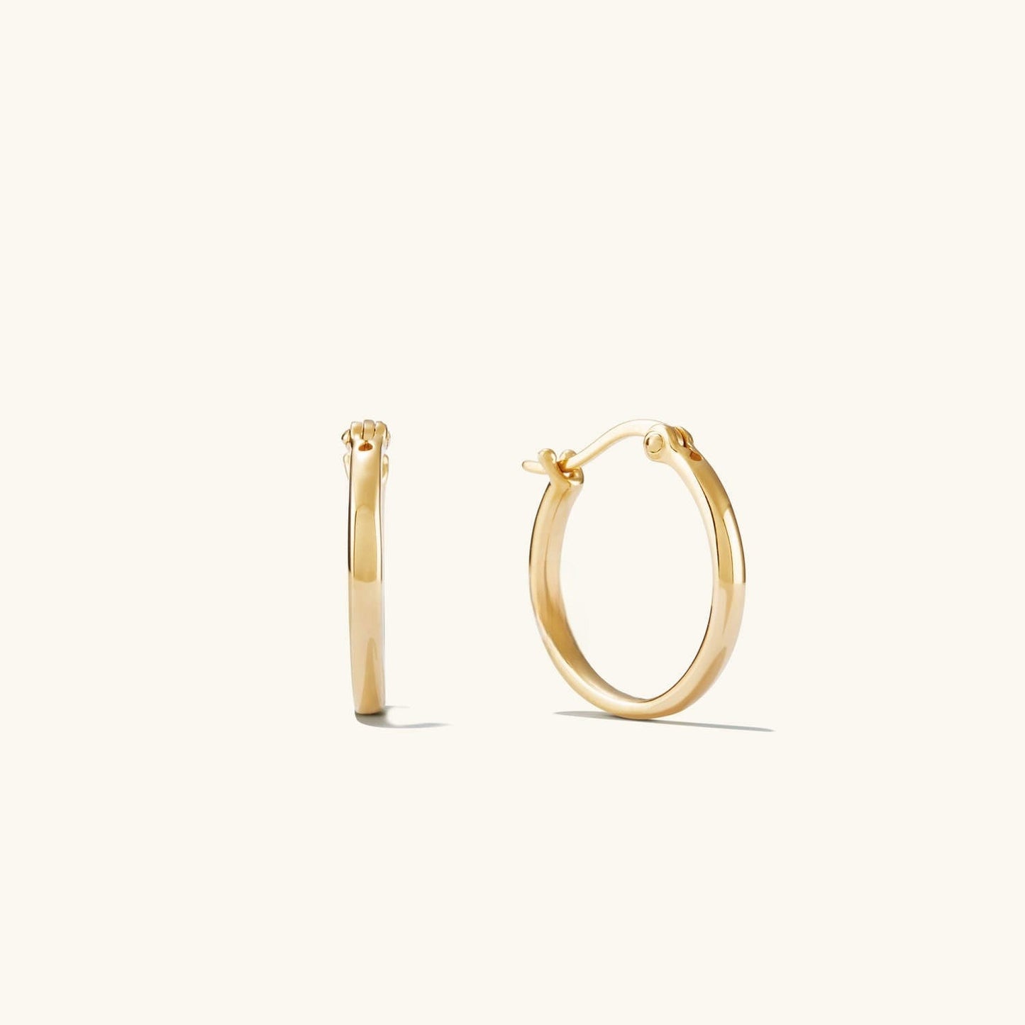 Modern 14K Solid Gold Midi Hoops Earrings  customdiamjewel Sterling Silver Yellow Gold VVS-EF