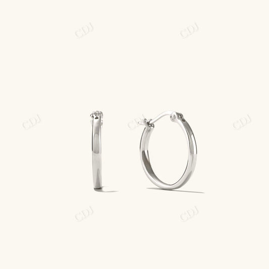 Gold Plain Hoops Earrings  customdiamjewel Sterling Silver White Gold 