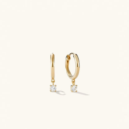 Round Cut Natural Diamond 14K Gold Topaz Hoop Earrings  customdiamjewel 10 KT Solid Gold Yellow Gold VVS-EF