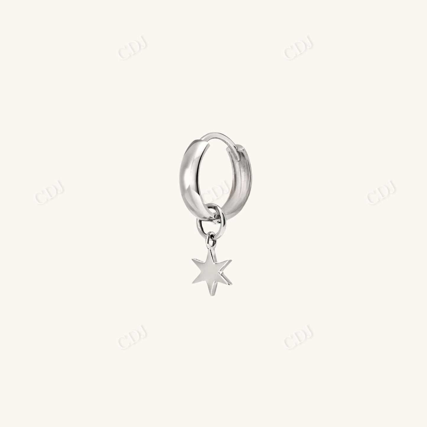 Single Star Medium Hoop Earrings  customdiamjewel   