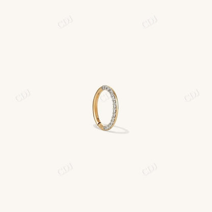 Pave Diamond Cartilage Single Hoop  customdiamjewel 10 KT Solid Gold Yellow Gold VVS-EF