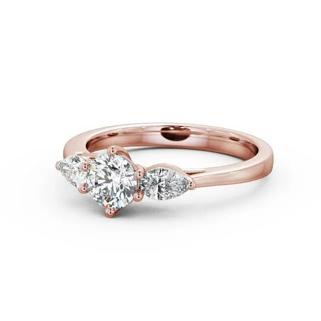 1.30CT Three Stone Lab Grown Diamond Wedding Ring  customdiamjewel 10KT Rose Gold VVS-EF